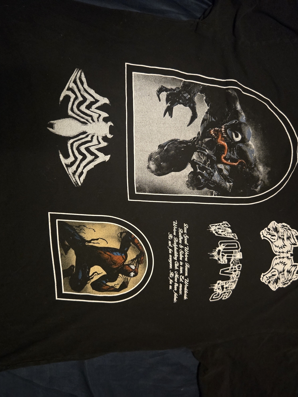 Darc Sport Black Venom & Spider-Man Panel Graphic Short-Sleeve Tee